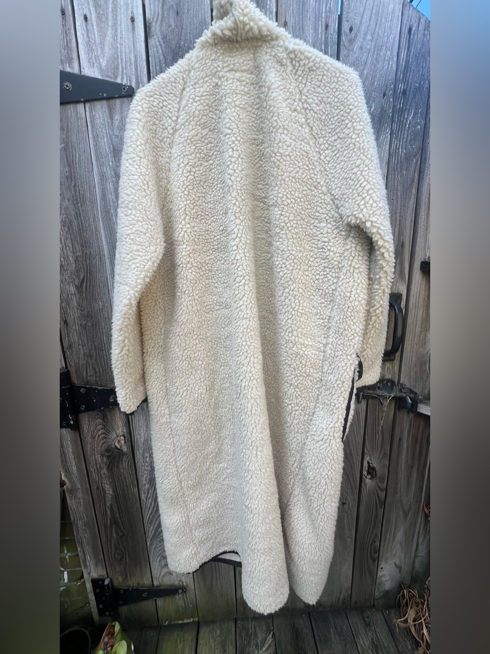 Free People Irresistable Teddy Faux Sherpa Fleece Cardi Maxi Duster Coat Jacket - Picture 15 of 16